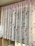 Красива рожева коротка коротка, готова кухонна тюль на кухню. Комплект штор у кухню, фото 8