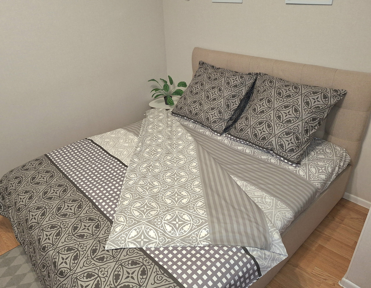 Постільна білизна Ранфорс 09, євро 200х220 см, на кнопках