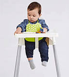 Стільчик для годування дитини стілець 2в1 білий сидіння + тарілка ремені, фото 6