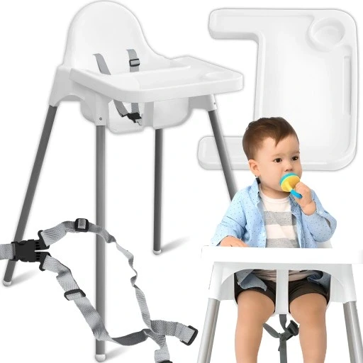 Стілець для годування дитини дитячий крісло 2в1 з подавачем + ремені, фото 1
