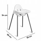 Стілець для годування дитини дитячий крісло 2в1 з подавачем + ремені, фото 4