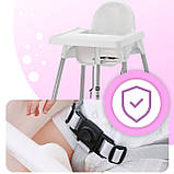 Стілець для годування дитини дитячий крісло 2в1 з подавачем + ремені, фото 5