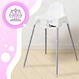 Стілець для годування дитини дитячий крісло 2в1 з подавачем + ремені, фото 6
