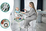 Стільчик для годування з функцією гойдалки для дітей 6в1 складний зелений, фото 4