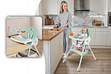 Стільчик для годування з функцією гойдалки для дітей 6в1 складний зелений, фото 7