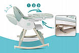 Стільчик для годування з функцією гойдалки для дітей 6в1 складний зелений, фото 10