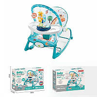 Шезлонг 69869 B 4в1, мелодії, вібрація, дуга з підвісками, ноти, знімне піаніно, пискавки, на бат...