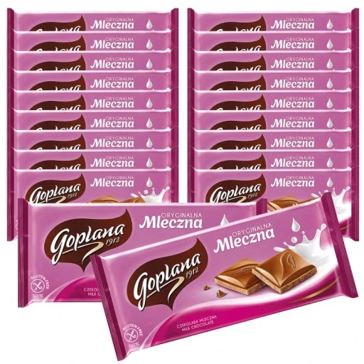 Набір 20 штук шоколаду Goplana Mleczna 90g 20 шт. оксамитний шоколад, фото 1