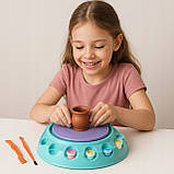 Гончарне колесо для дітей набір колесо та глина + аксесуари, фото 2