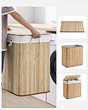 Кошик для прання іграшок з 3-ма відділеннями з бамбукової тканини сортувач 150л, фото 4