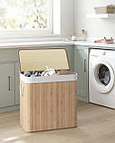 Кошик для прання іграшок з 3-ма відділеннями з бамбукової тканини сортувач 150л, фото 7