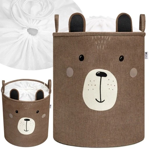 Великий закриваємий контейнер для кімнати органайзер для іграшок коричневий ведмідь Sipo, фото 1