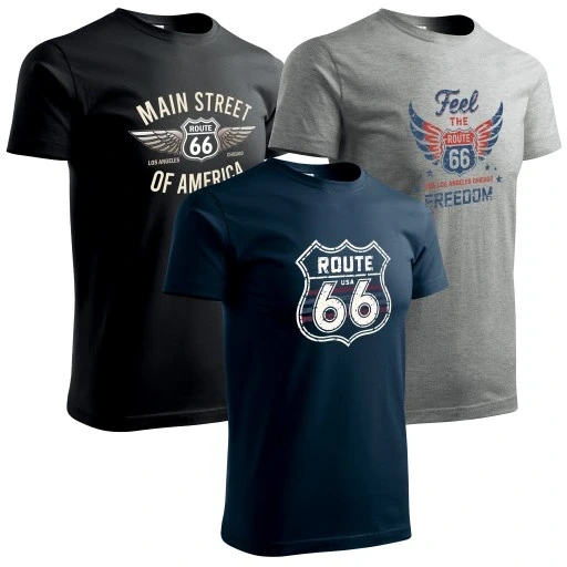 Футболки 3шт чоловічі набір футболок для щоденного використання оригінальний комплект Route66, фото 1