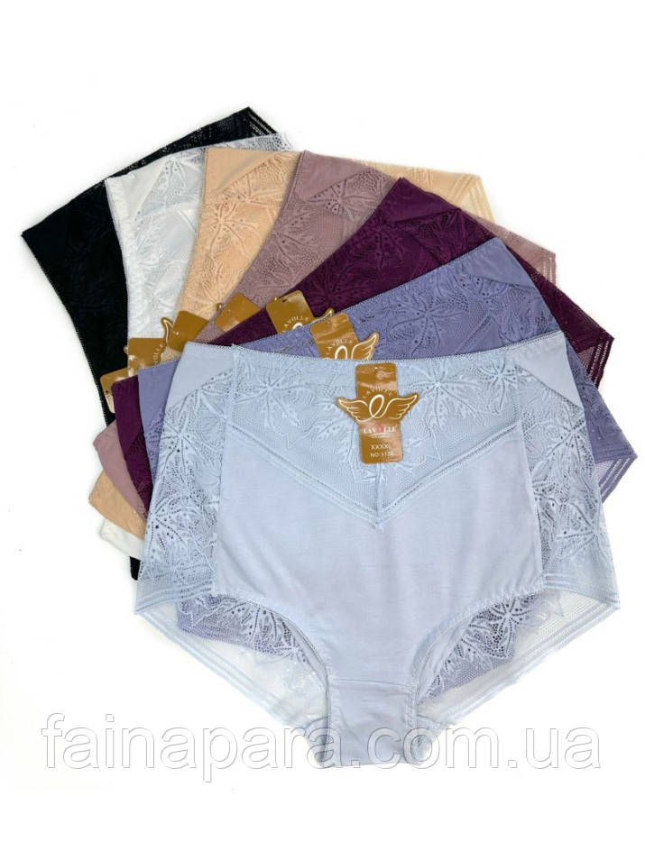 Жіночі труси сліпи з мереживом висока посадка (великі розміри) Lavolle 2XL, фото 1