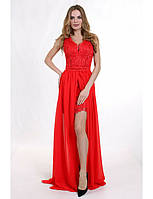 Платье женское красное вечернее макси в пол MKENG2073-4
