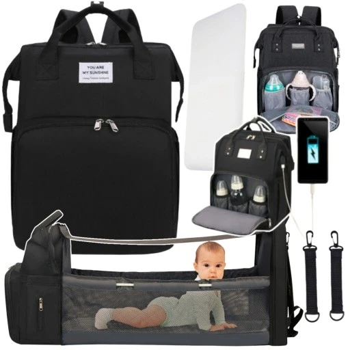 Рюкзак мами сумка органайзер пеленальний столик дитяче ліжечко 5 в 1, фото 1