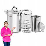 Набір для виробництва шинки з термометром для копчення каструля з ситом 4л Konighoffer, фото 2