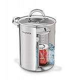 Набір для виробництва шинки з термометром для копчення каструля з ситом 4л Konighoffer, фото 5