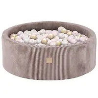 Сухий басейн з кульками 90x30 з пінками бархатний бежевий басейн з 200 м'ячиками Misioo