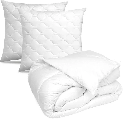 Комплект антиалергійна ковдра на весь рік 200x220 + 2 подушки 70x80 білі, фото 1