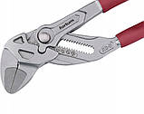 Плоскогубці-ключ для труб з регулюванням за допомогою кнопки 260мм регульовані хромовані, фото 4