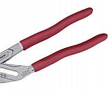 Плоскогубці-ключ для труб з регулюванням за допомогою кнопки 260мм регульовані хромовані, фото 5