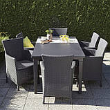 Садове крісло-карманка Iowa графіт з техноротангу від Keter, фото 6