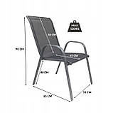 4шт комфортні металеві сучасні садові стільці балконні мінорка 4x сірі, фото 6