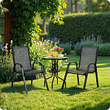 Садові стільці для тераси балкона саду новітній металевий стілець 4 шт., фото 10