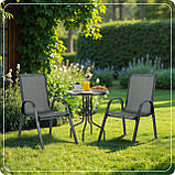 Садові стільці для тераси балкона саду сучасне металеве крісло 4 шт., фото 8
