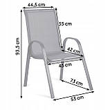 Садові стільці для тераси балкона саду сучасне металеве крісло 4 шт., фото 9