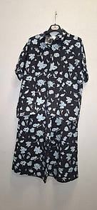 Жіночій костюм чорний у квіти піжамного стилю  KAPTSOVA MKKS3232