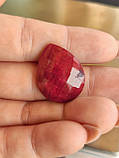 Рубін кабошон крапля. Камінь без оправи 25*20*6 мм. Кабошон з рубіну., фото 4