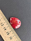Рубін кабошон крапля. Камінь без оправи 25*20*6 мм. Кабошон з рубіну., фото 7