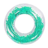 Надувне коло для плавання, ПВХ, прозоре з пірʼїнками, 70см. (БІРЮЗОВИЙ) [tsi272924-TCI]