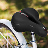 Велосипедне сідло з гелем для міського використання з силіконовою лампою широке з вентиляцією м'яке, фото 3