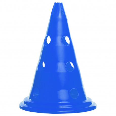 Конус фішка для тренувань з отворами для палиці 30 см синій (1 шт.), фото 1