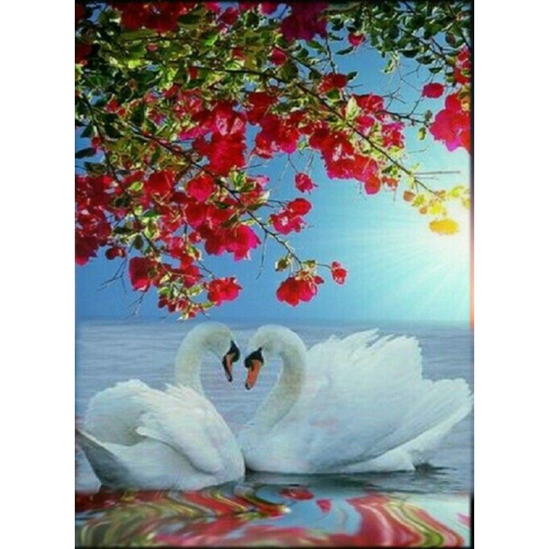 Набір для творчості алмазна картина Лебедина вірність Strateg розміром 50х65 см  (SGK86071)