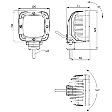 Світлодіодна робоча фара Fristom FT-036 DS LED ALU 2800, фото 3