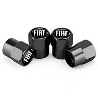 Ковпачки на ніпель Фіат Alitek Short Black Fiat Logo White/Black, 4 шт.
