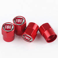 Ковпачки на ніпель для Фіат Alitek Short Red Fiat Logo RED, 4 шт.
