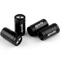 Ковпачки на ніпель для Лада, Жирулі, ВАЗ Alitek Sports Black (Logo white/black), 4 шт.