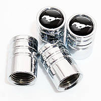 Ковпачки на ніпель для Ford Mustang Alitek Long Silver Мустанг, 4 шт.