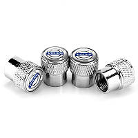 Ковпачки на ніпель для Вольво Alitek Rif Metal Silver Volvo (Logo Blue/White fon), 4 шт.