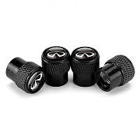 Ковпачки на ніпель із лого Infiniti Alitek Rif Metal Black Інфініті, 4 шт.