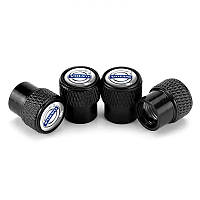 Ковпачки на ніпель Volvo Alitek Rif Metal Black Вольво (Logo Blue/White fon), 4 шт.