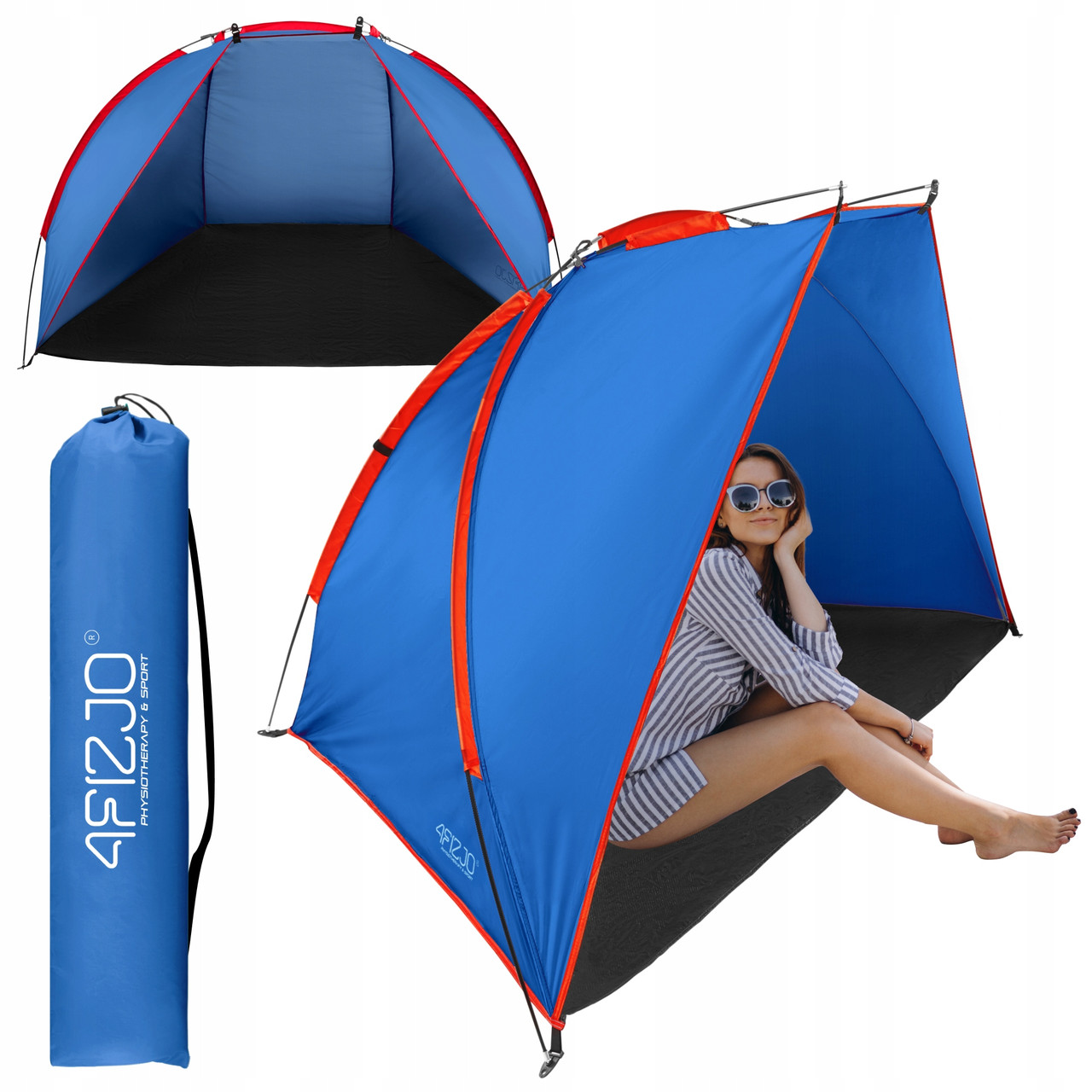 Намет пляжний 4FIZJO 200 x 115 см Blue/Red (P-5905973405171), фото 1