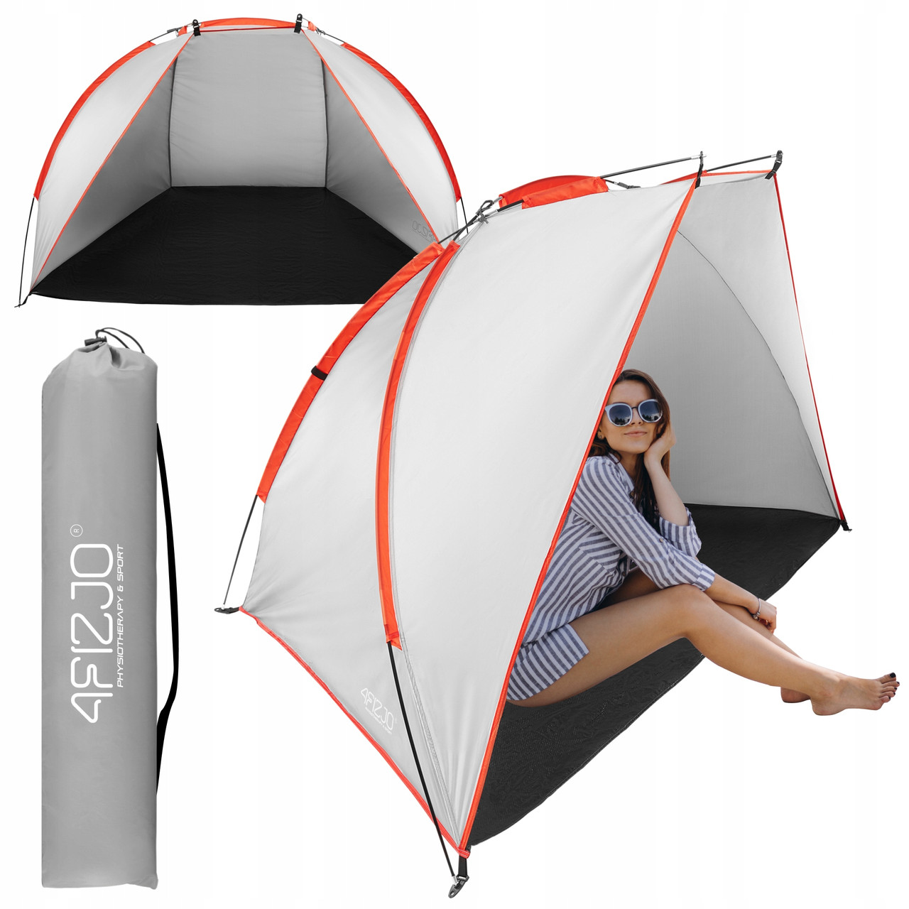 Намет пляжний 4FIZJO 200 x 115 см Grey (P-5905973401449), фото 1