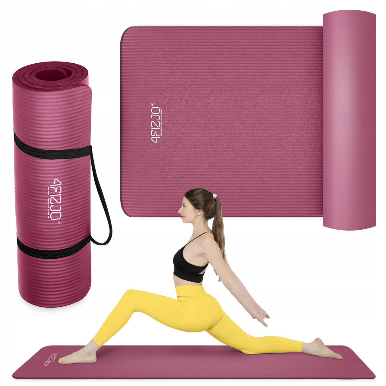Килимок (мат) спортивний 4FIZJO NBR 180 x 60 x 1 см для йоги та фітнесу Burgundy (P-5905973406703), фото 1