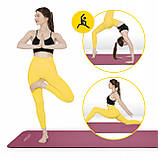 Килимок (мат) спортивний 4FIZJO NBR 180 x 60 x 1 см для йоги та фітнесу Burgundy (P-5905973406703), фото 5